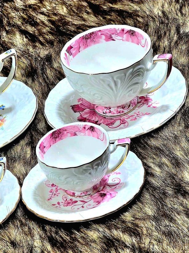 ست چایخوری و قهوه خوری گل برجسته برند شاهین